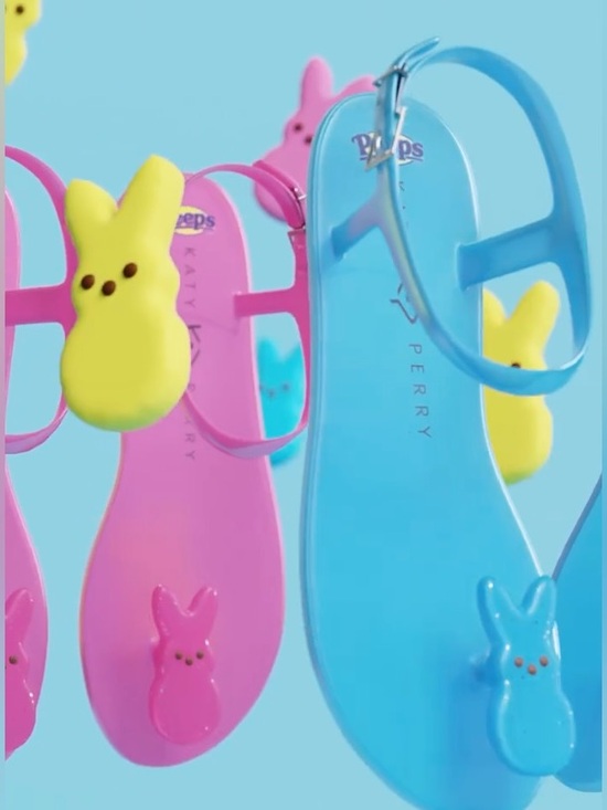 NEW KATY PERRY x PEEPS Pink Jelly Sandals with Bunny Design - Picture 12 of 12